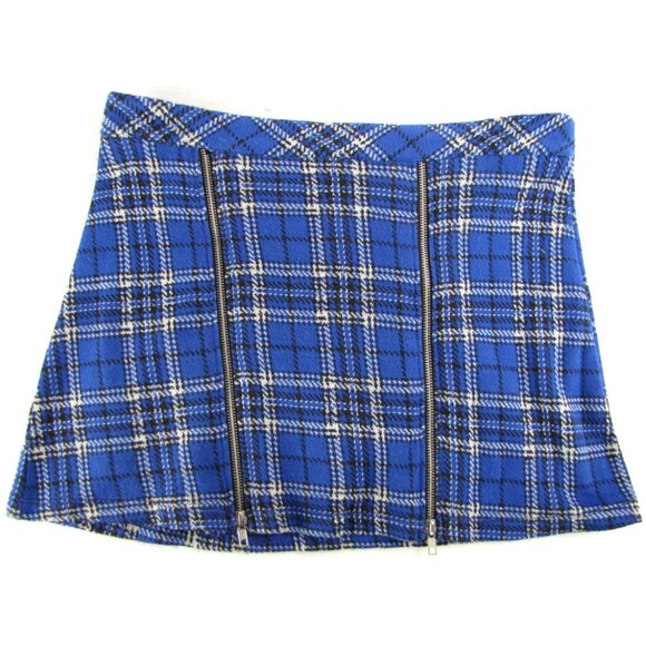SALE! Plaid Goth Blue Short Mini Skirt - Picture 2 of 4